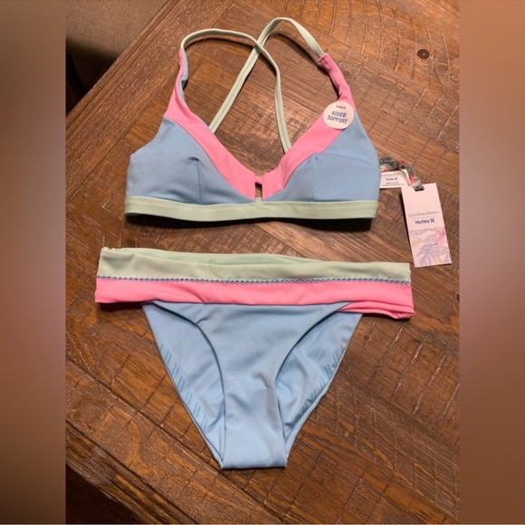 LoveShackFancy X HURLEY MAX COLORBLOCK BIKINI SET - Picture 8 of 15